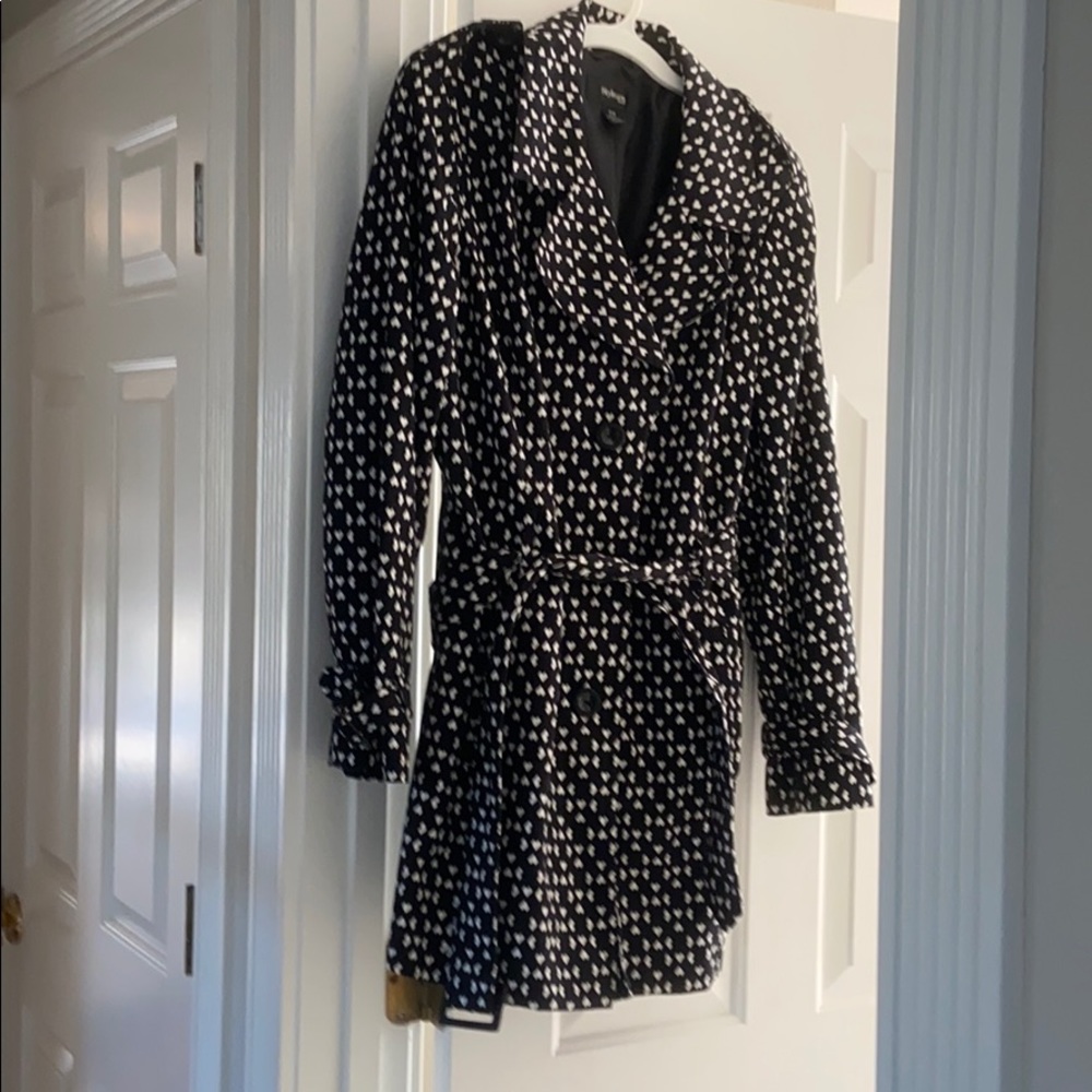 Never worn black and white trench coat.  Size 16w
